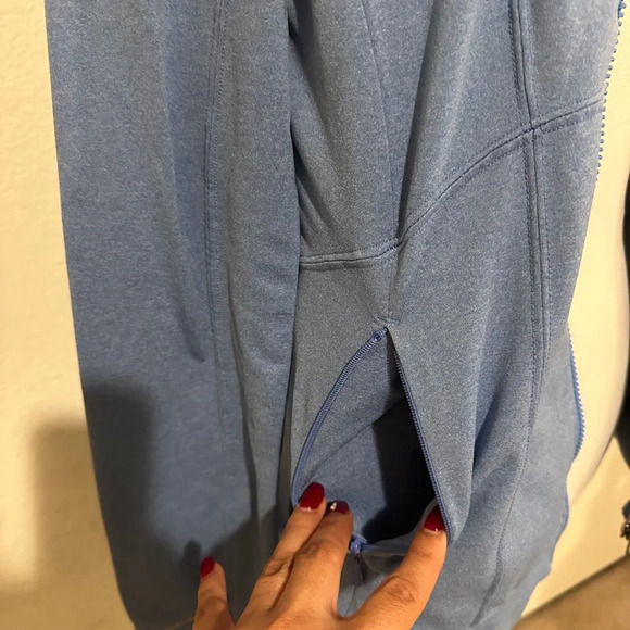 Puma Pilates Athletic Hoodie with Sleeves Teal Blue Jacket XS - Picture 3 of 6